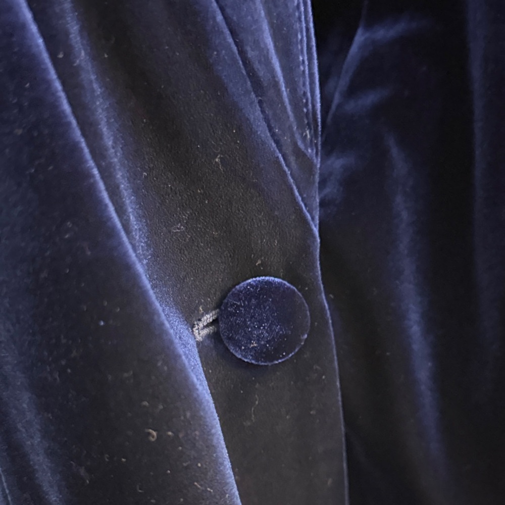 INC International Concepts Women XXL Royal Blue Velvet Shawl Lapel Lined Blazer - Picture 8 of 15